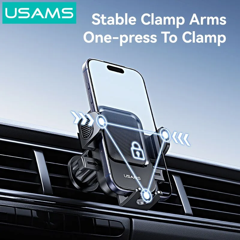 USAMS βάση smartphone αυτοκινήτου ZJ090 για αεραγωγούς, μαύρη — εικόνα 3