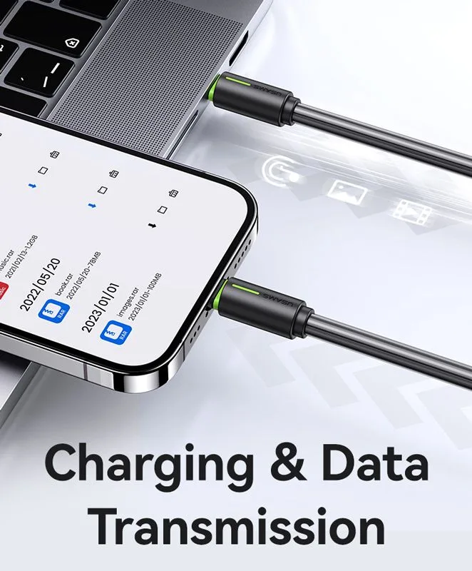 USAMS καλώδιο Lightning σε USB-C US-SJ735, 30W, 480Mbps, 1m, λευκό — εικόνα 3