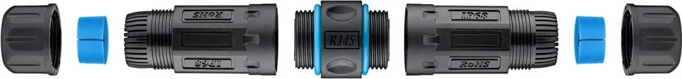GOOBAY αδιάβροχος σύνδεσμος RJ45 Cat 6A 59582, IP68, μαύρος — εικόνα 4