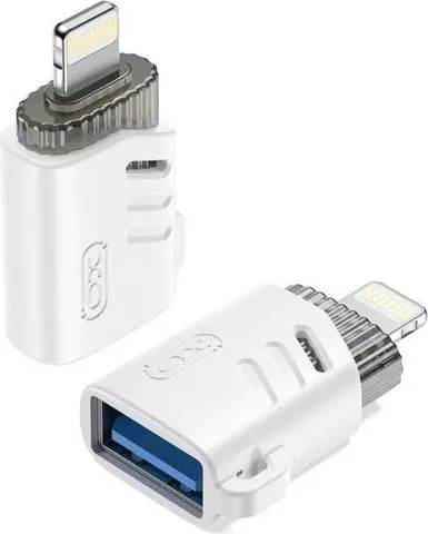 XO NB256A USB-A Female TO Lightning OTG Adapter, λευκό