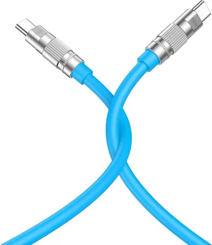 XO NB-Q228B OD6.0 καλώδιο φόρτισης Silicone PD60W Type-C ΣΕ Type-C L=1.2M, μπλε