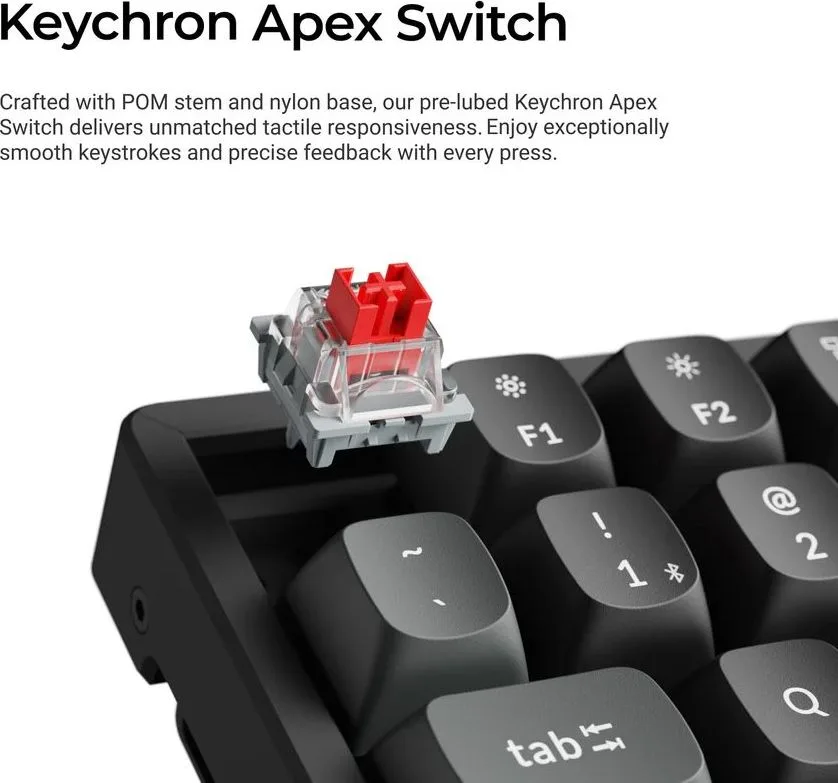 Keychron K2 Ultra (K2U-J1) ZMK Wireless 8K Mechanical Keyboard Red Switch (Hot-Swap) 75% Us Layout — εικόνα 6