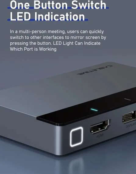 CABLETIME multi-port switch CT-PS41-GB1 σε HDMI, 4 σε 1, 4K/60Hz, γκρι — εικόνα 5