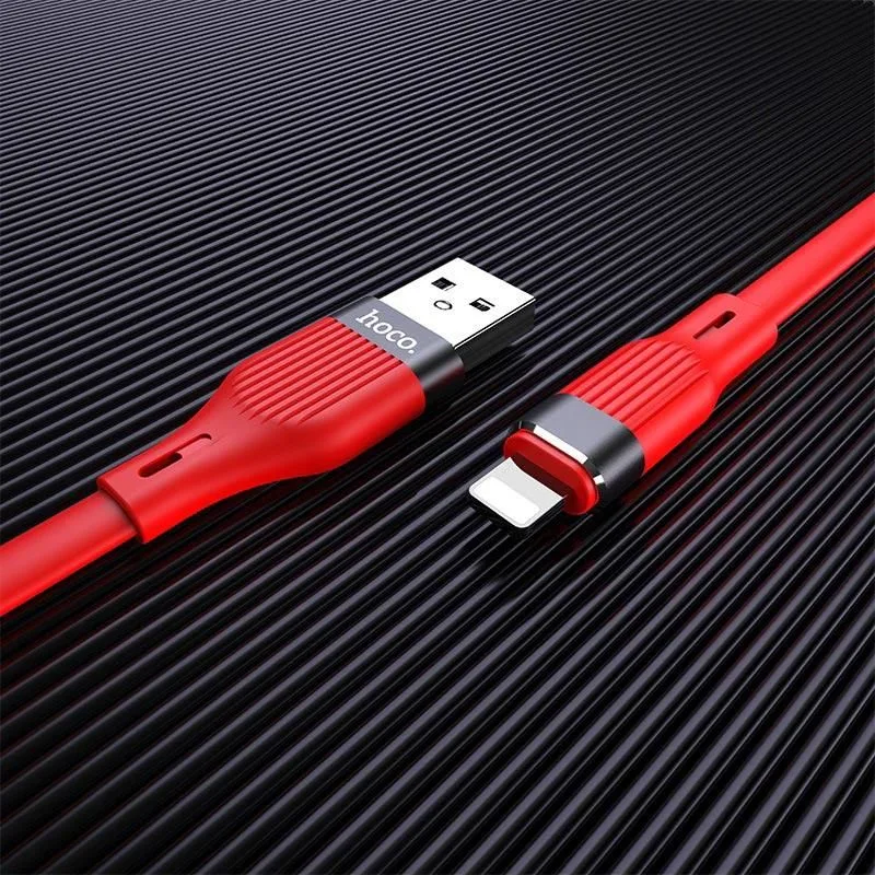 HOCO U72 Forest Silicone καλώδιο φόρτισης Lightning, κόκκινο — εικόνα 3