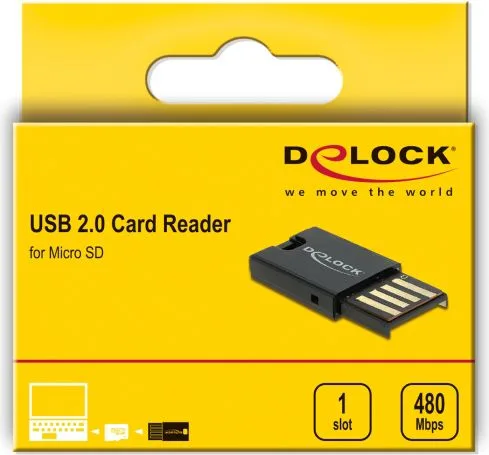 DELOCK USB card reader 91603 για κάρτες μνήμης micro SD, μαύρο — εικόνα 4