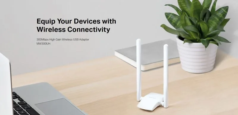 MERCUSYS ασύρματος USB αντάπτορας δικτύου MW300UH, 300Mbps, Ver. 1 — εικόνα 2