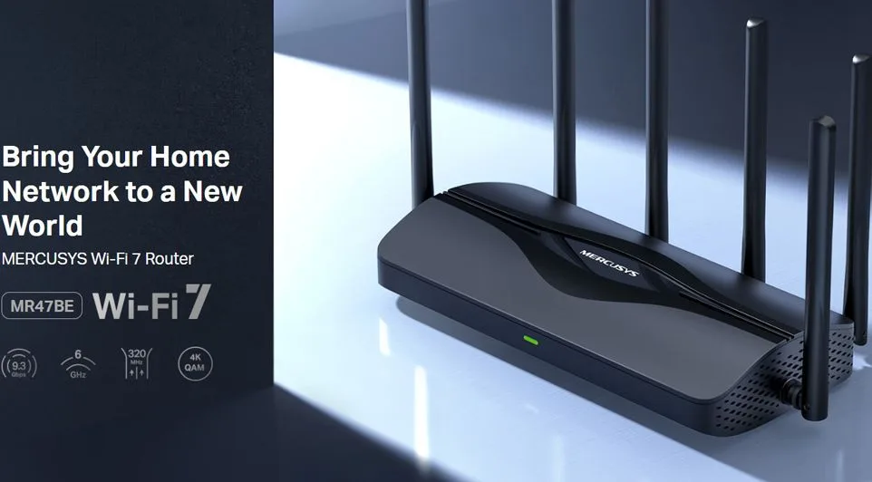 MERCUSYS router MR47BE, WiFi 7, 9.3Gbps BE9300, Tri-Band, V2.0 — εικόνα 2