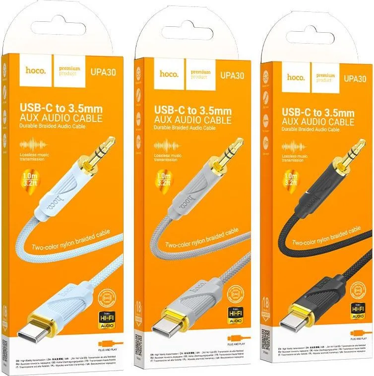 HOCO UPA30 Friend καλώδιο ΜΕΤΑΤΡΟΠΗΣ ήχου, Type-C ΣΕ 3.5MM, 1M, μαύρο — εικόνα 2