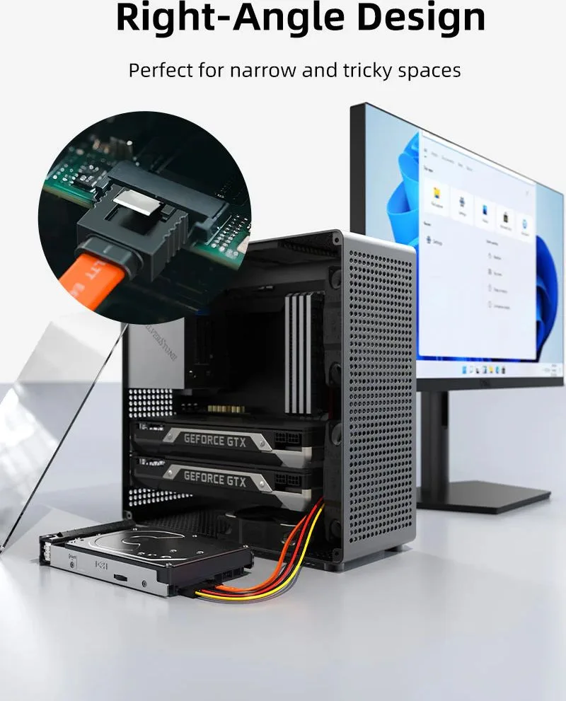 CABLETIME καλώδιο SATA III CT-SATA3, 6Gbps, 0.50m, πορτοκαλί — εικόνα 3