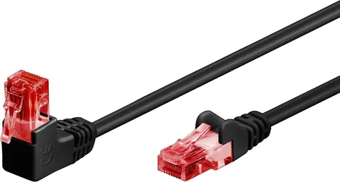 GOOBAY καλώδιο δικτύου 51516, CAT 6 U/UTP, γωνιακό, CCA, 2m, μαύρο