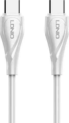 LDNIO καλώδιο USB-C σε USB-C LC611C, 65W PD, 1m, λευκό