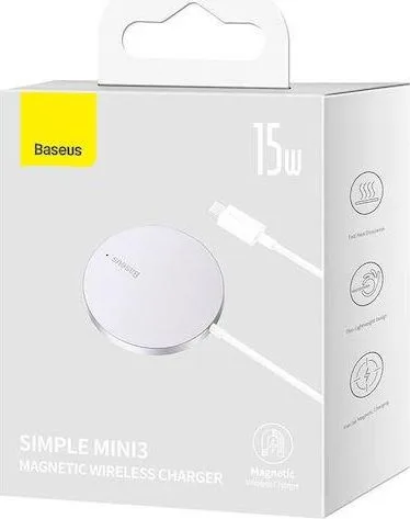 BASEUS Simple MINI3 ΑΣΥΡΜΑΤΟΣ φορτιστής, 15W, ασημί — εικόνα 3