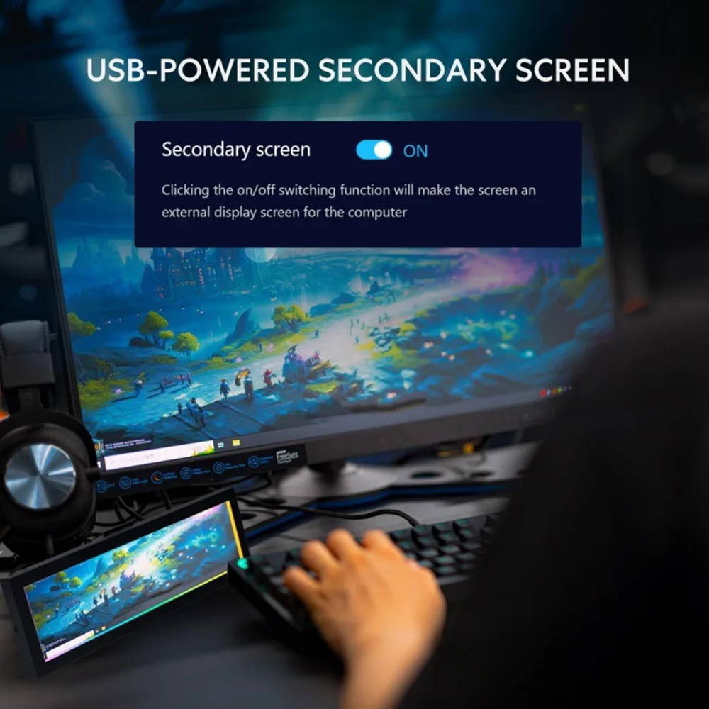 LIAN LI 8.8" Universal Screen Black - For Any PC - ARGB Frame - Display Panel - LCD Mini Monitor — εικόνα 3