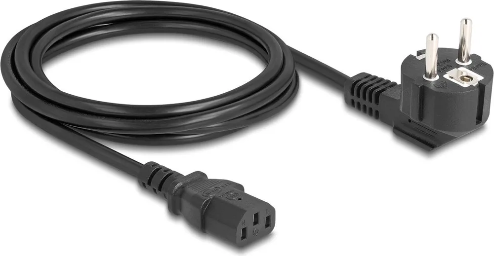 DELOCK καλώδιο τροφοδοσίας 81326, 3x 0.75mm², 2m, μαύρο — εικόνα 2