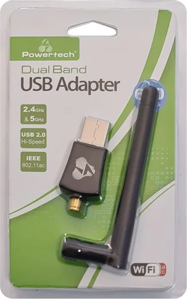 POWERTECH ασύρματος USB αντάπτορας δικτύου PT-1042, 600Mbps, 2.4/5GHz — εικόνα 4