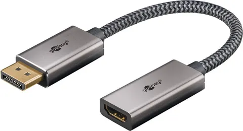 GOOBAY αντάπτορας DisplayPort σε HDMI 75271, 4K/60Hz, 0.2m, γκρι