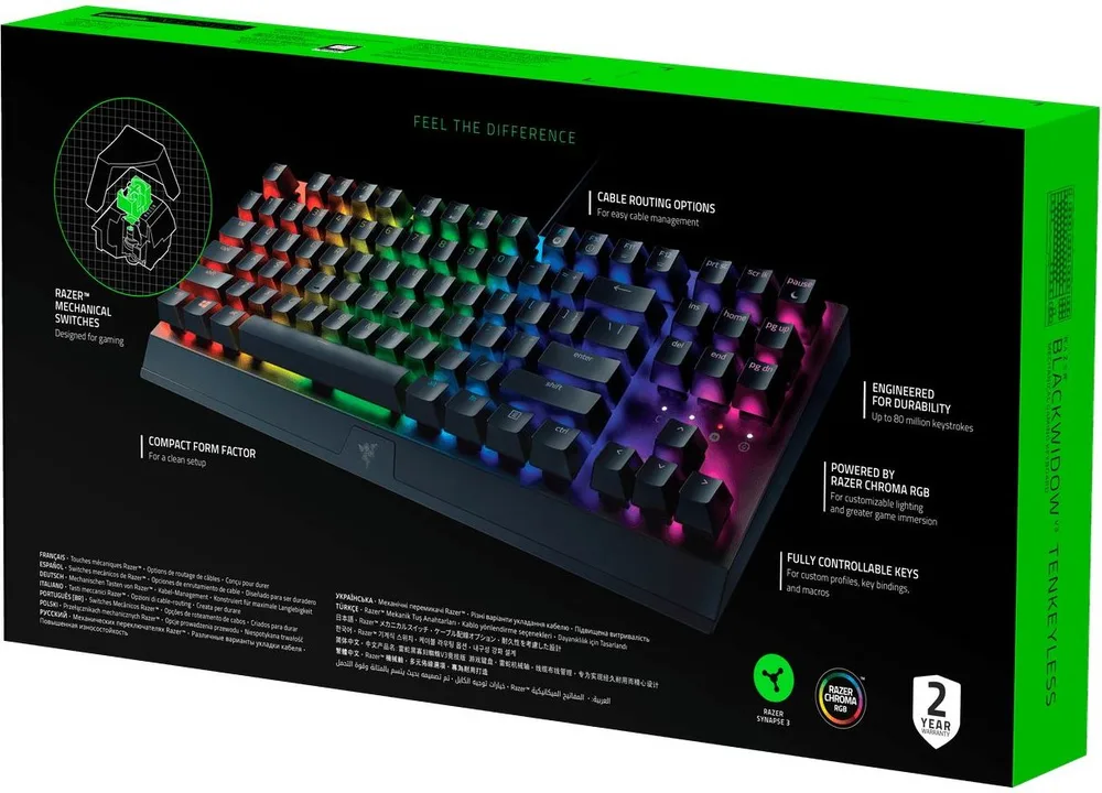 Razer BLACKWIDOW V3 TENKEYLESS Mechanical Gaming Keyboard GR Layout - Green Switches — εικόνα 6