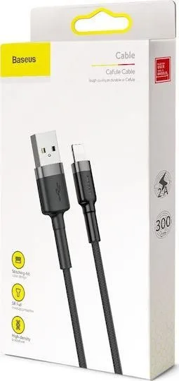BASEUS Cafule καλώδιο φόρτισης, Lightning, 2A, 3M, γκρι μαύρο — εικόνα 3