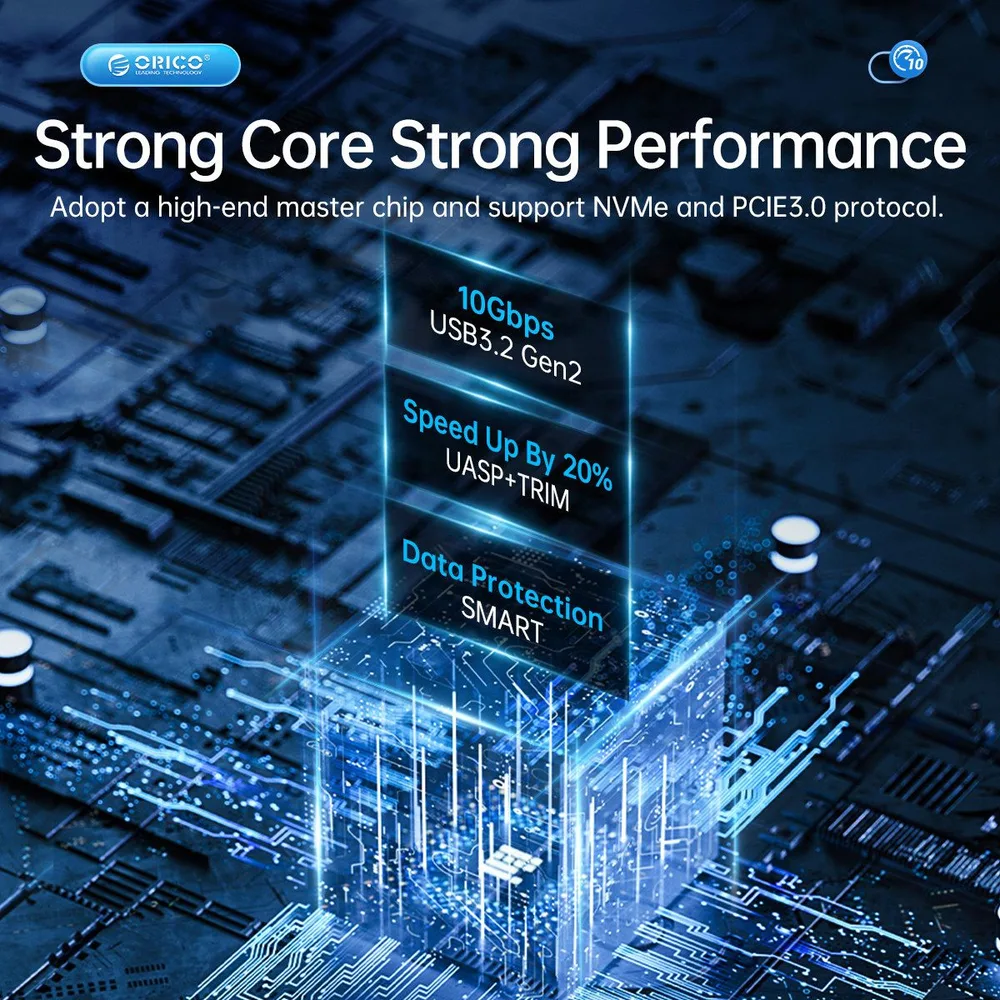 ORICO θήκη για 2x M.2 NVME SSD AM2C3-2N, 10Gbps, tool free, γκρι — εικόνα 9