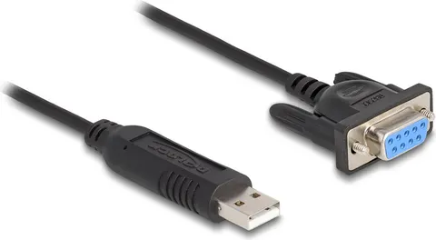 DELOCK καλώδιο USB σε RS-232 67382, 921.6Kbps, 1.8m, μαύρο