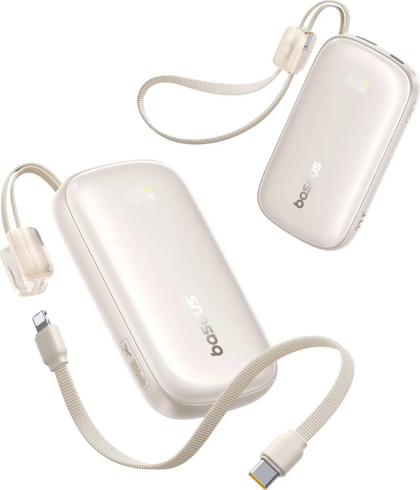 BASEUS Enerfill FC21 QPOW3 Ultra, Powerbank, 10000MAh, με καλώδιο Lightning, 22.5W, με ΨΗΦΙΑΚΗ οθόνη, ΤΙΤΑΝΙΟ — εικόνα 2