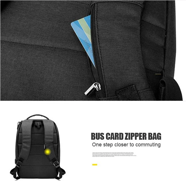 ARCTIC HUNTER τσάντα πλάτης 1701L με θήκη laptop 15.6", USB, 17L, μαύρη — εικόνα 9