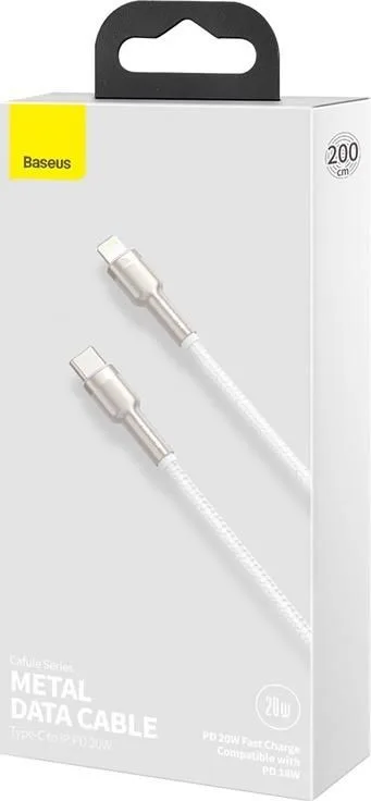 BASEUS Cafule καλώδιο φόρτισης, Type-C ΣΕ Lightning, 20W, 1M, λευκό — εικόνα 4