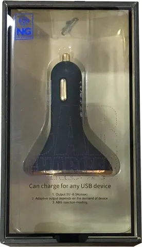 NG φορτιστής ΑΥΤΟΚΙΝΗΤΟΥ 3USB 5V 6.3A μαύρο