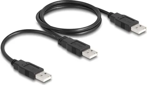 DELOCK καλώδιο USB σε 2x USB 80000, 480Mbps, 70cm, μαύρο