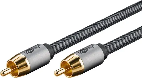 GOOBAY καλώδιο ήχου RCA σε RCA 65296, 2m, μαύρο/ασημί