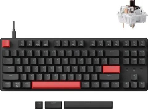Lemokey X1 (X1-A3) QMK/VIA Wired TKL 80% Mechanical Keyboard - Brown Switch US Layout