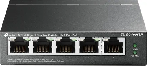 TP-LINK desktop switch TL-SG1005LP, 5-Port Gigabit, 4x PoE+, V4.0