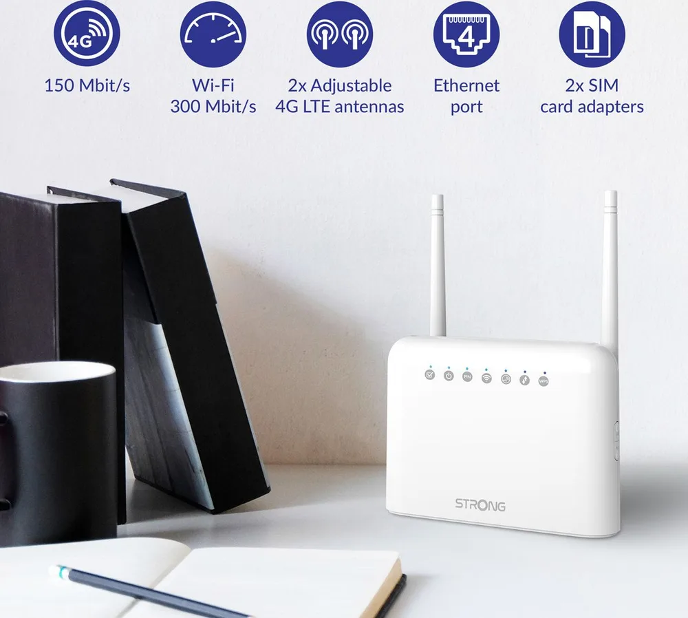 STRONG router 4GROUTER350, 4G LTE 150Mbps, WiFi 300Mbps, LAN 100Mbps — εικόνα 2