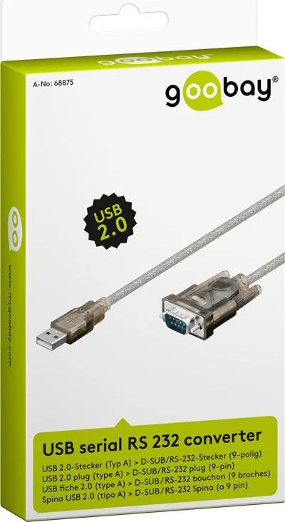 GOOBAY καλώδιο USB σε RS-232 68875, 1 Mbit/s, 1.5m, διάφανο — εικόνα 7