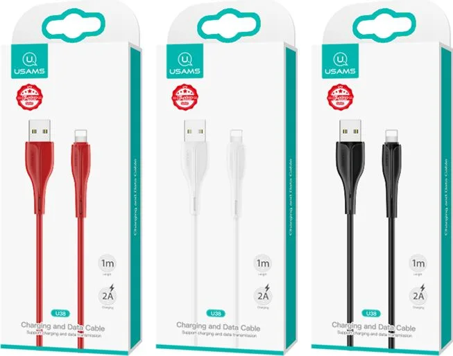 USAMS καλώδιο Lightning σε USB US-SJ371, 2A, 1m, μαύρο — εικόνα 5
