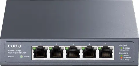 Cudy HS105, 5-Port 2.5G Metal Switch 2.5G/1000M/100M/10M