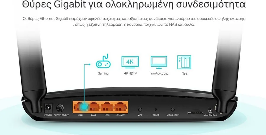 TP-LINK Wireless Dual Band Router Archer MR600, 4G+ Cat6 AC1200, Ver.3.0 — εικόνα 4