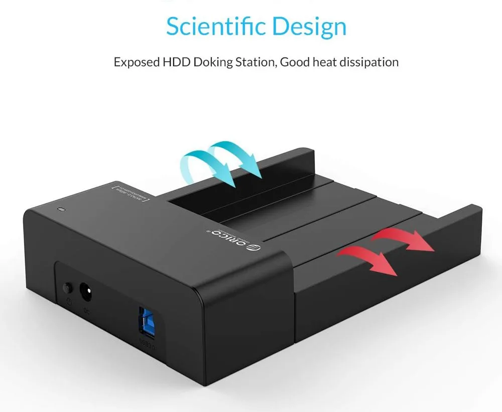 ORICO docking station για 2.5" ή 3.5" SATA HDD/SSD 6518US3-V2, 5Gbps, μαύρο — εικόνα 3