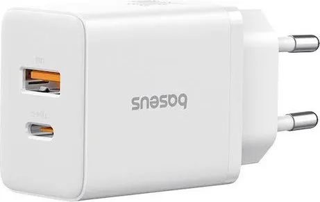 BASEUS Cube, φορτιστής ΓΡΗΓΟΡΗΣ φόρτισης, 2 ΘΥΡΕΣ, 20W, λευκό