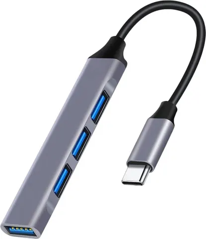 POWERTECH USB hub PT-1113, 4x θυρών, 5Gbps, USB-C σύνδεση, γκρι