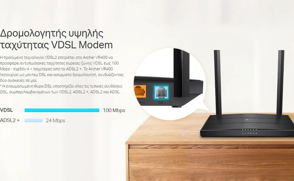 TP-LINK Modem/Router Archer VR400, VDSL/ADSL, 1200Mbps AC1200, Ver. 3.0 — εικόνα 6