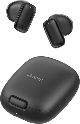USAMS earphones με θήκη φόρτισης ID25, TWS, Φ13mm, 30/230mAh, μαύρα