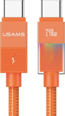 USAMS καλώδιο USB-C SJ775, 240W, 480Mbps, 1.2m, πορτοκαλί
