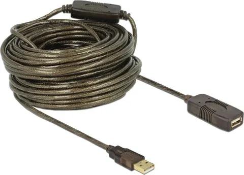 DELOCK καλώδιο USB 2.0 αρσενικό σε θηλυκό 82690, active, 20m, μαύρο