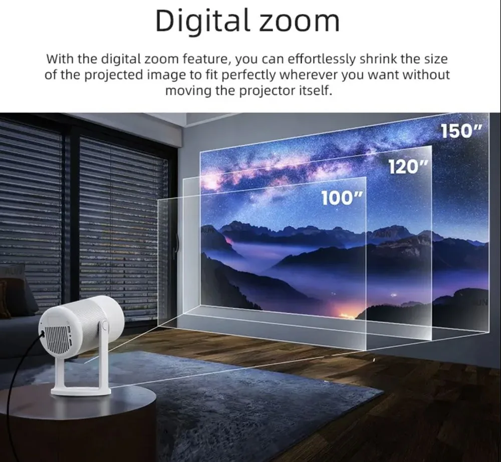 POWERTECH smart βιντεοπροβολέας PT-1305, 1080p, WiFi, Android, 170 ANSI lumens, λευκός — εικόνα 3