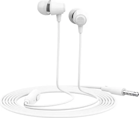 CELEBRAT earphones με μικρόφωνο G4, 3.5mm σύνδεση, Φ10mm, 1.2m, λευκό