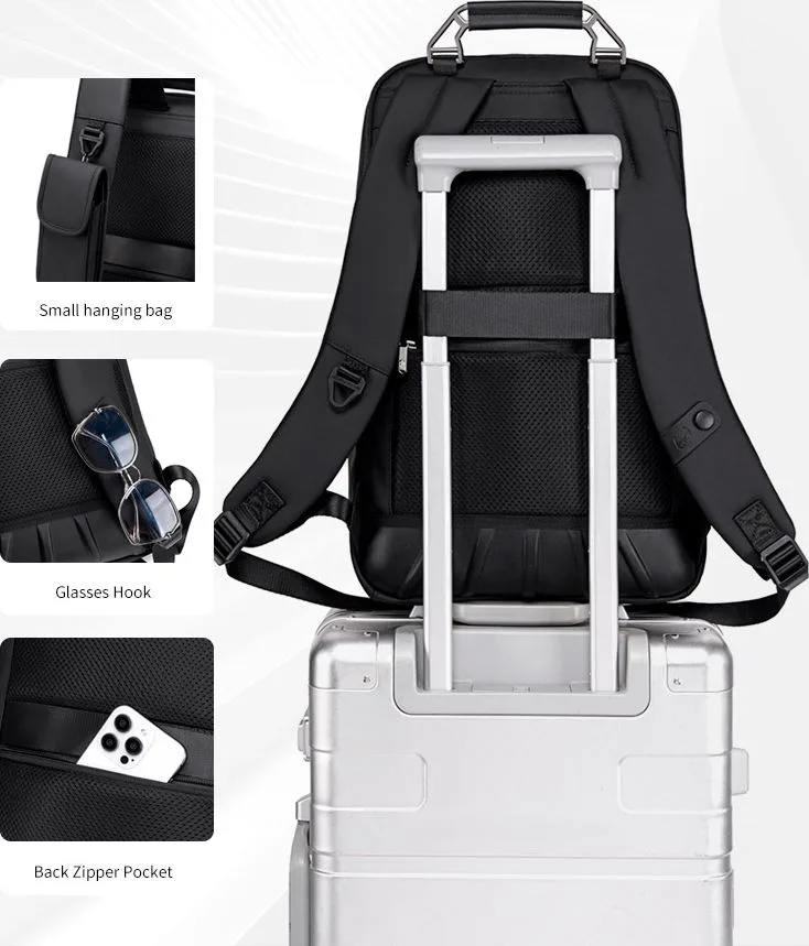 ARCTIC HUNTER τσάντα πλάτης B00915 με θήκη laptop 15.6", USB, 20L, μαύρη — εικόνα 6