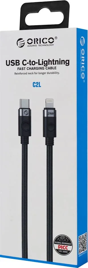 ORICO καλώδιο Lightning σε USB-C C2L, 29W, 480Mbps, 1m, μαύρο — εικόνα 5