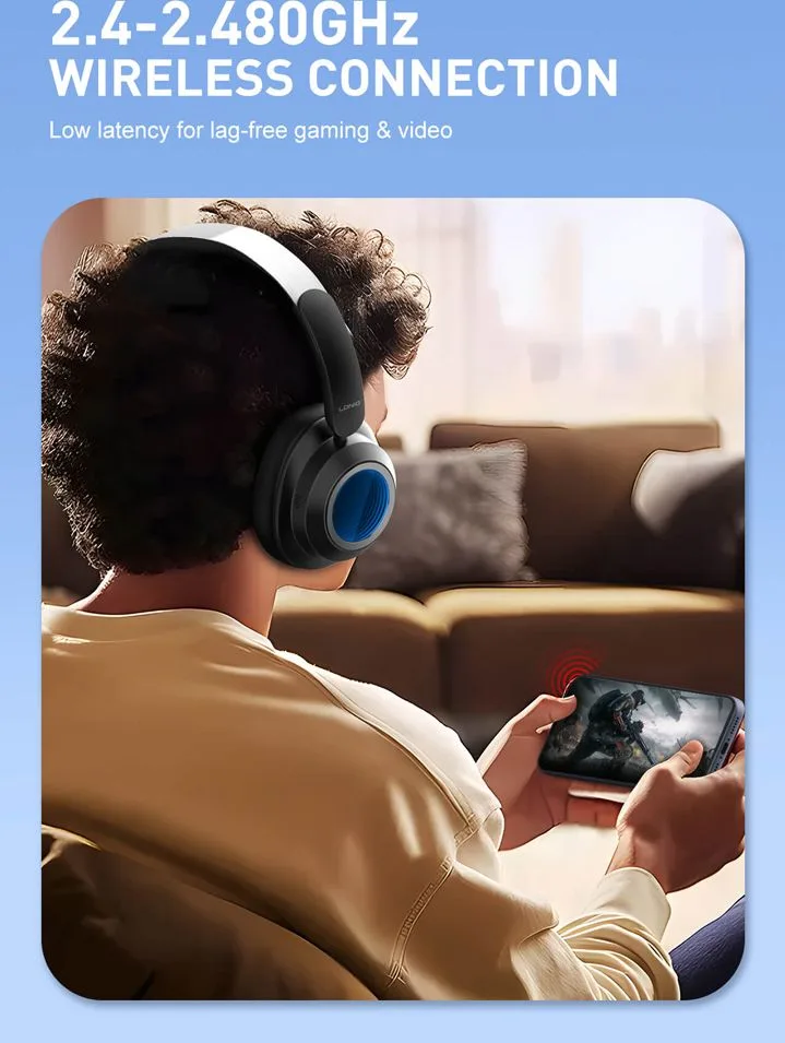 LDNIO headphones H01, ασύρματα & ενσύρματα, 40mm, 1000mAh, ANC, μαύρα — εικόνα 4