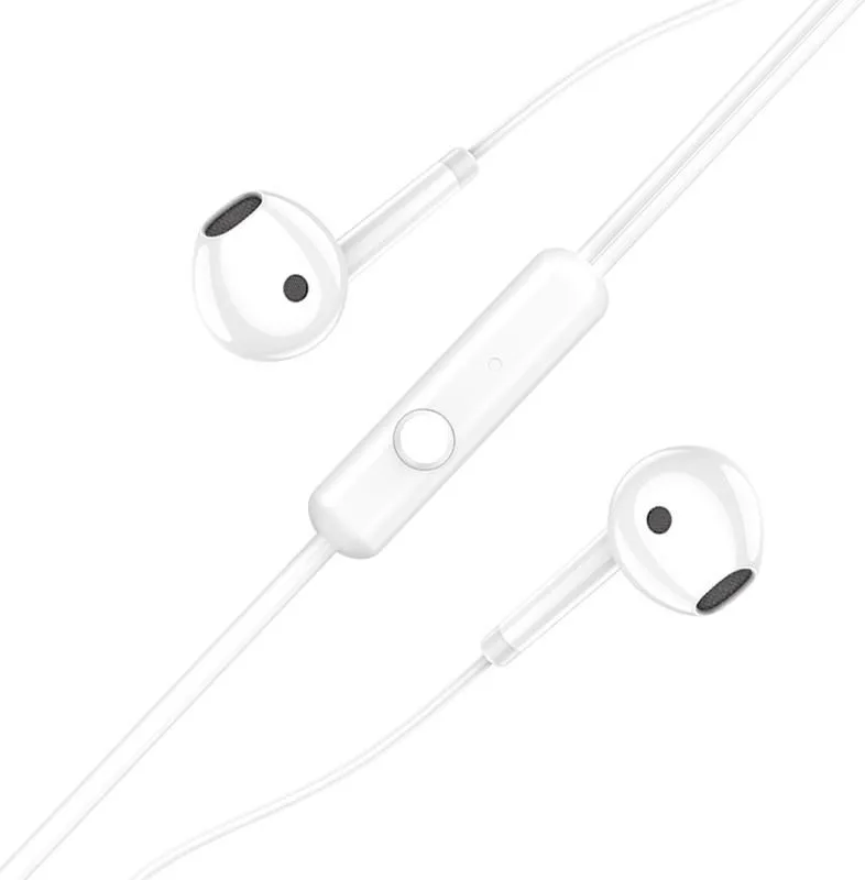KAKUSIGA earphones με μικρόφωνο KSC-1301, 3.5mm σύνδεση, 14mm, 1.1m, λευκά — εικόνα 3
